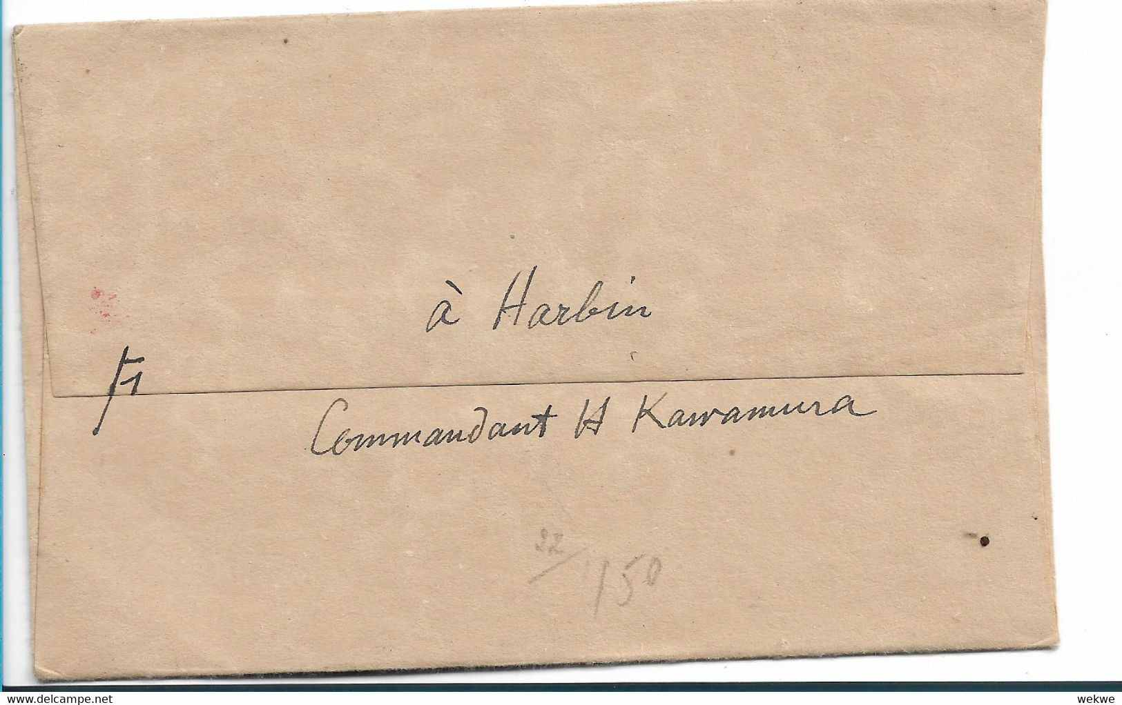 CH001 / CHINA -  MANDSCHUREI - Brie Vom Japanischen Kommandanten 1931 Nach Paris Ex Harbin - 1932-45 Mantsjoerije (Mantsjoekwo)