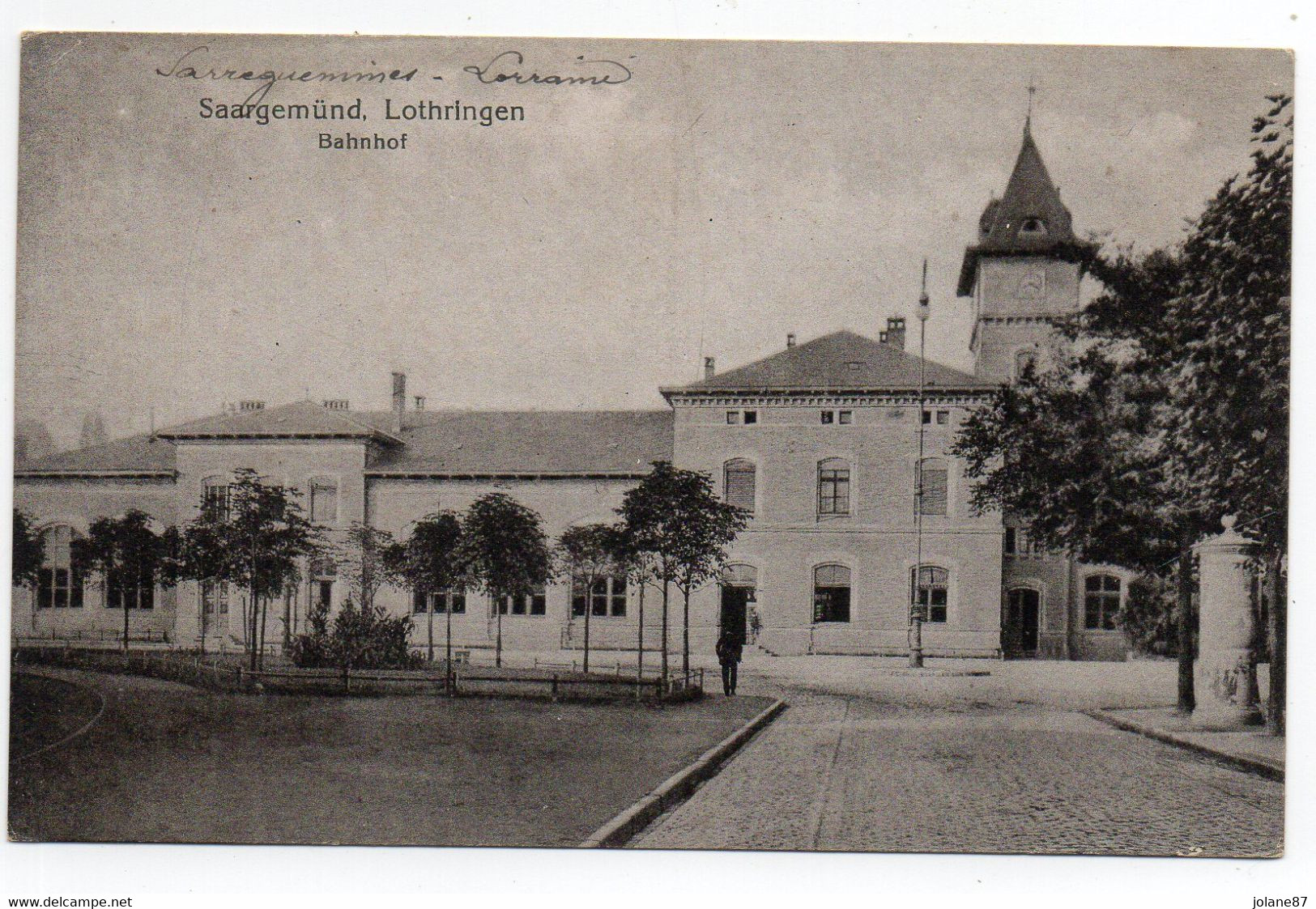 CPA      SAARGEMUND    1918     LOTHRINGEN   -        BAHNOF               LA GARE - Zonder Classificatie