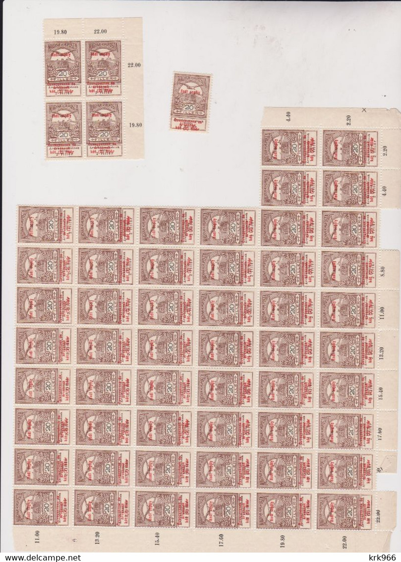 HUNGARY 1914 1 ,2,3,5,6,10,12,16 & 20 Fil  Nice Accumulation   MNH - Nuovi