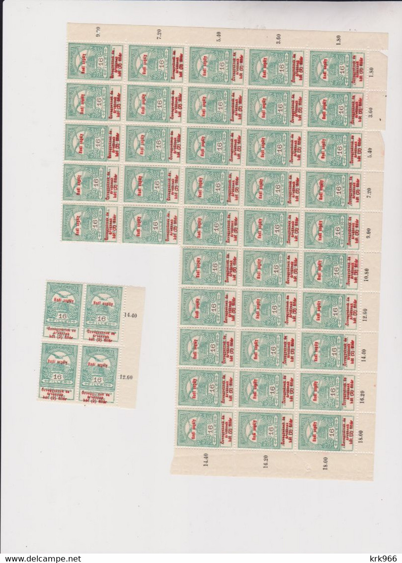 HUNGARY 1914 1 ,2,3,5,6,10,12,16 & 20 Fil  Nice Accumulation   MNH - Ungebraucht