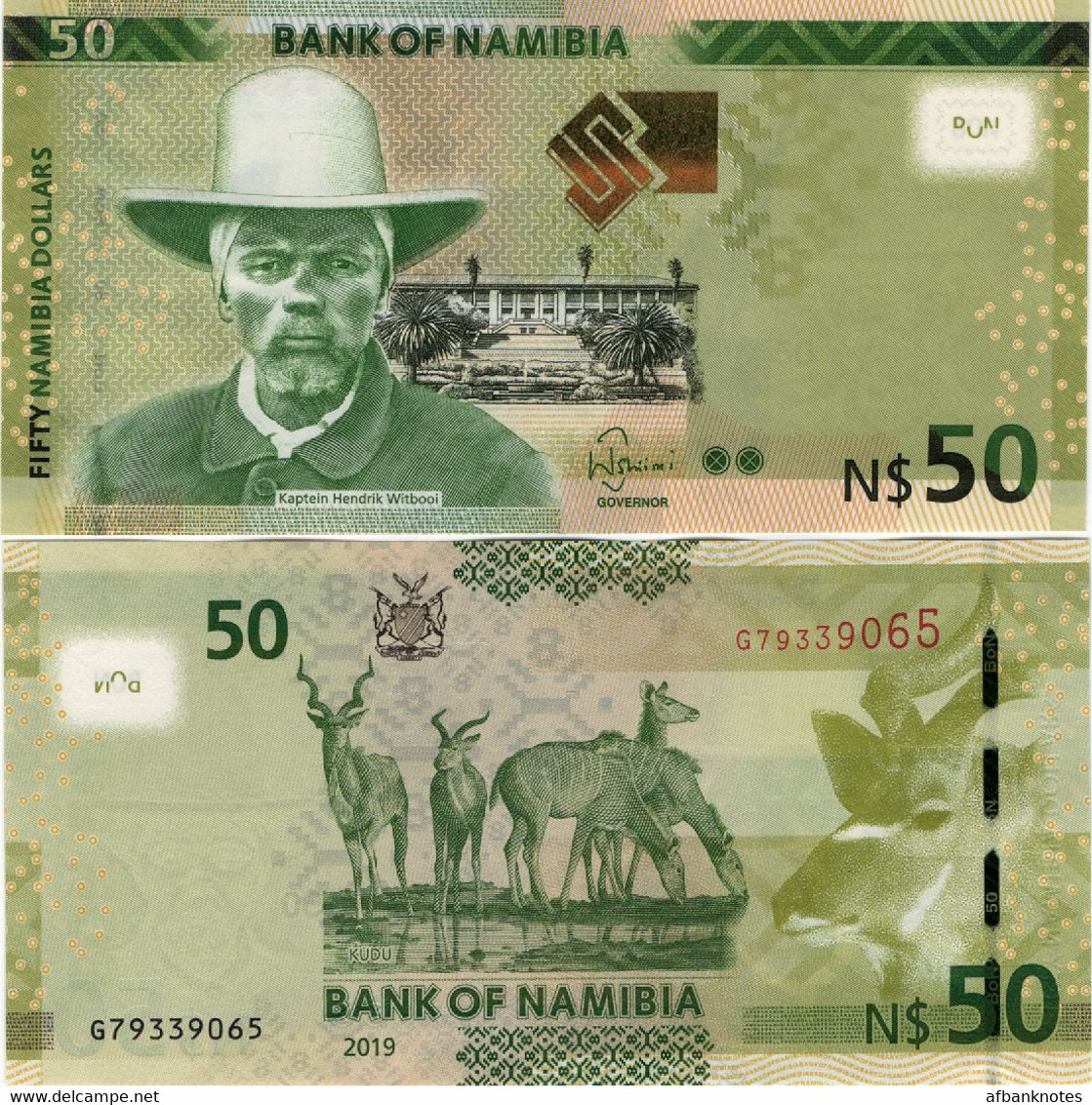 NAMIBIA       50 Dollars       P-13[c]       2019       UNC - Namibië