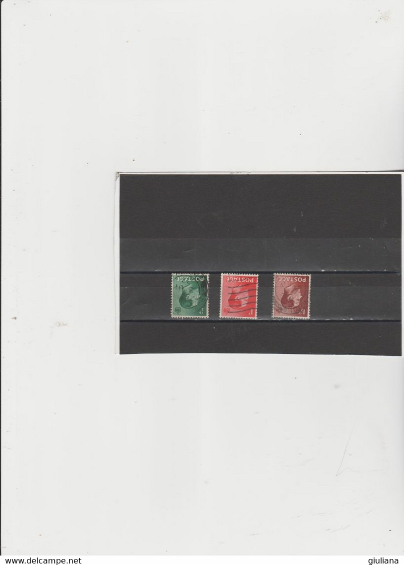 G.B. 1936 - (Unificato) 205r/07r  Used  "Effige Re Edoardo VIII" - Serie Completa. Filigrana Rovesciata - Used Stamps