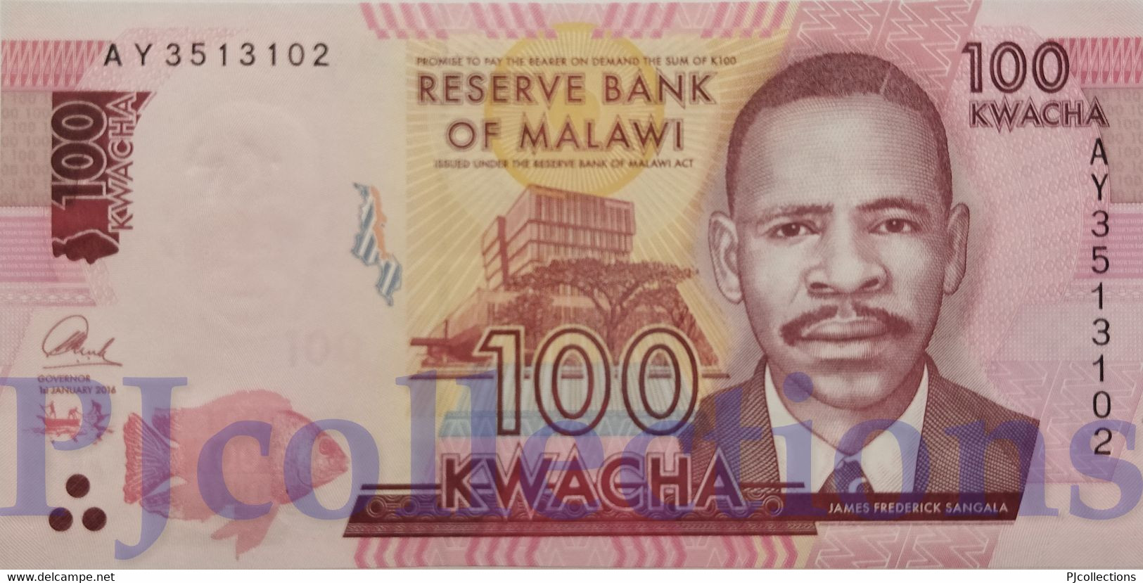 MALAWI 100 KWACHA 2016 PICK 65b UNC - Malawi