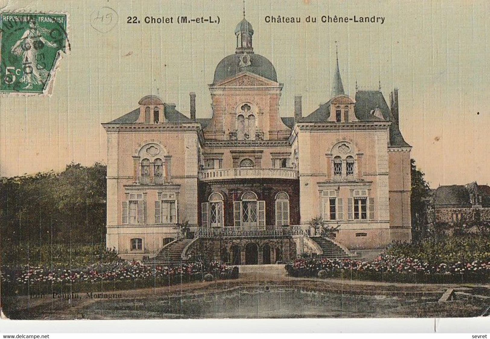 CHOLET. -  Château Du Chêne-Landry. Belle Carte Toilée Couleur - Cholet