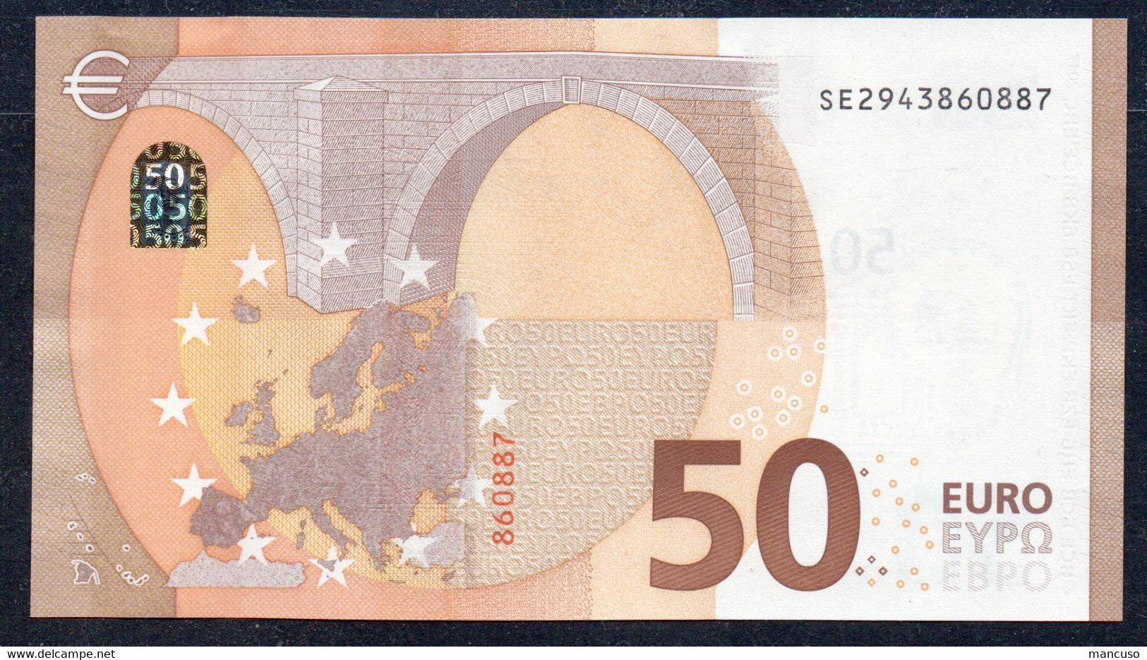 50 EURO ITALY  LAGARDE S049 SE  Ch  "94"  UNC - 50 Euro