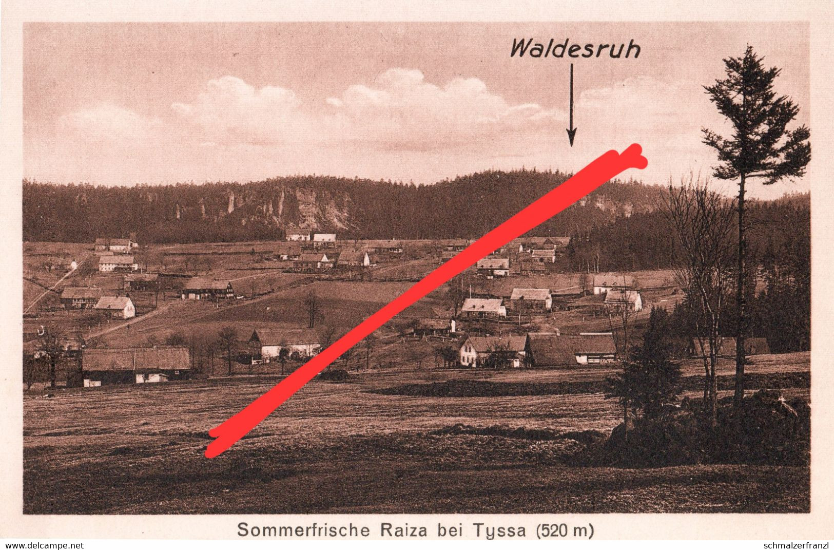 AK Raiza Raitza Rajec Gasthof Waldesruh Tyssa Tissa Tisa Peterswald Petrovice Neuhof Eiland Ostrov Hungertuch Hellendorf - Sudeten