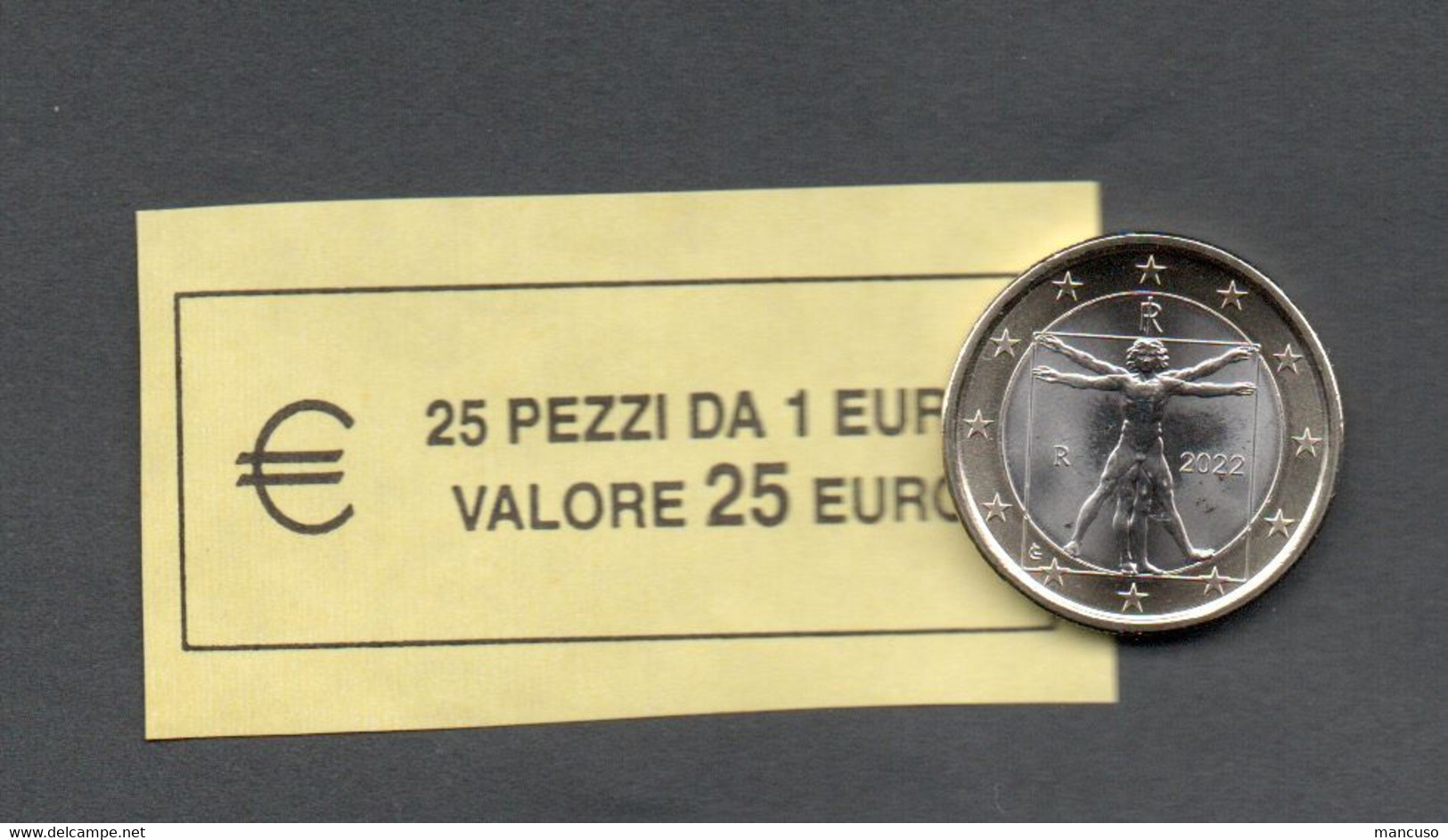 NEW!  RARE  ITALIA  2022 - ROLL  1 EURO  ORIGINALE ZECCA - DATA VISIBILE - FDC - Rolls