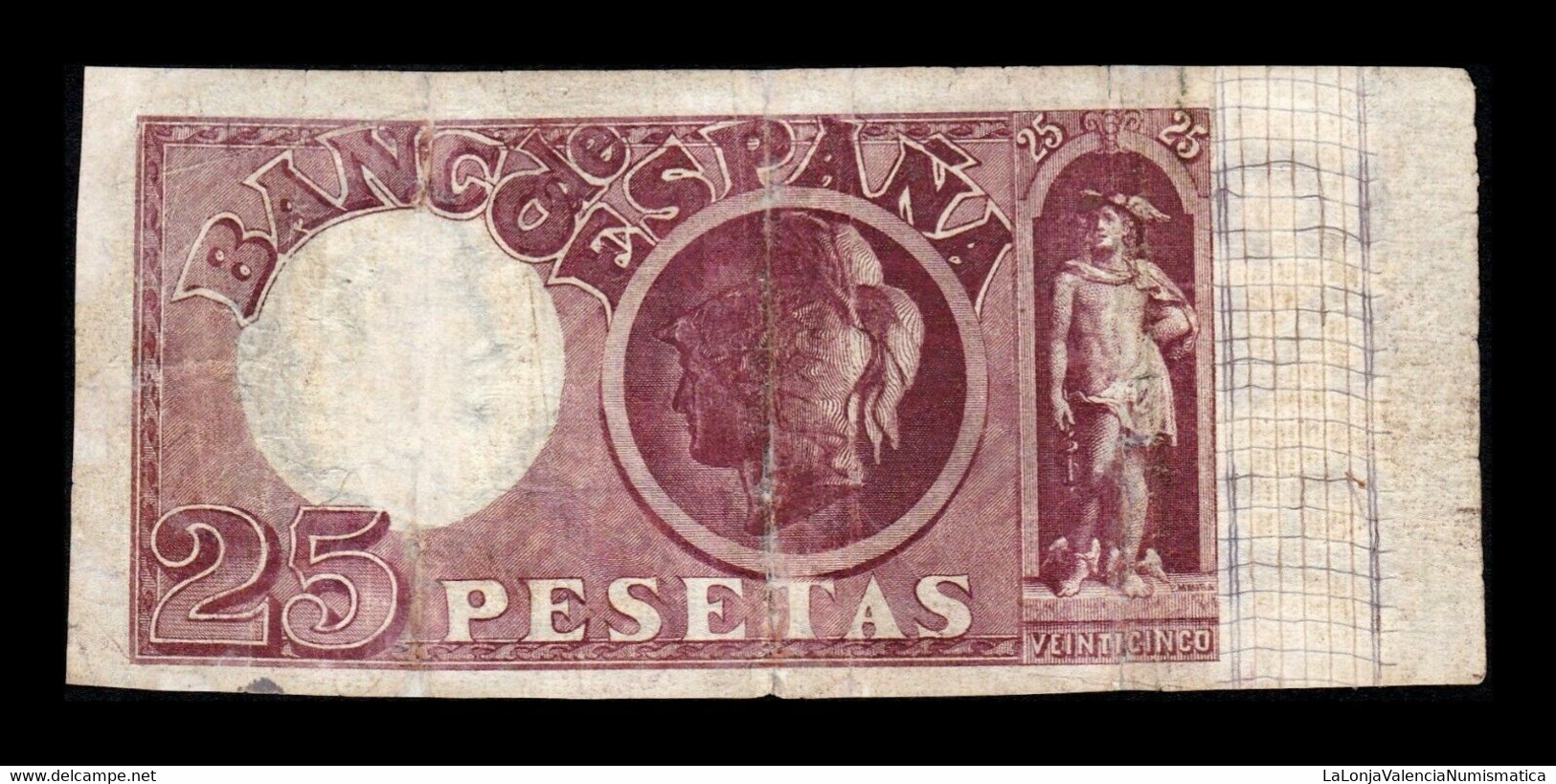 España Spain 25 Pesetas Francisco De Quevedo 1899 Pick 49 Serie A BC F - 1-2-5-25 Pesetas