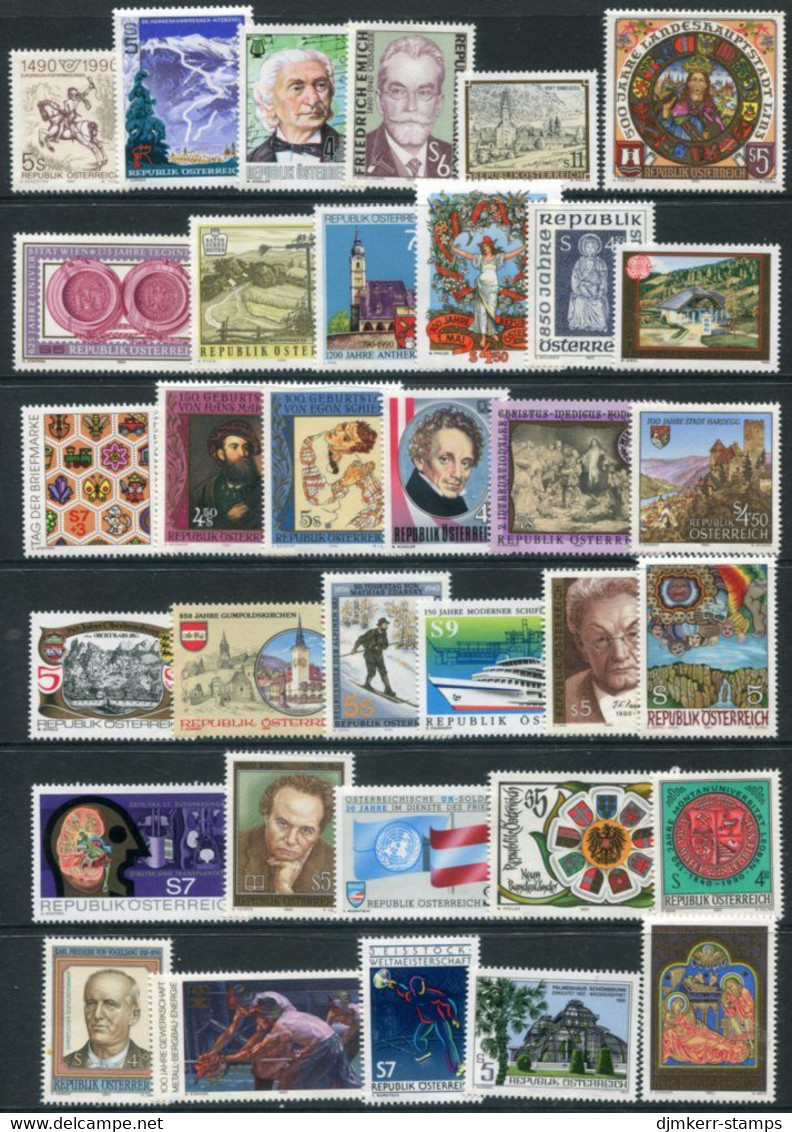 AUSTRIA 1990 Complete Issues MNH / **.  Michel 1978-2012 - Unused Stamps