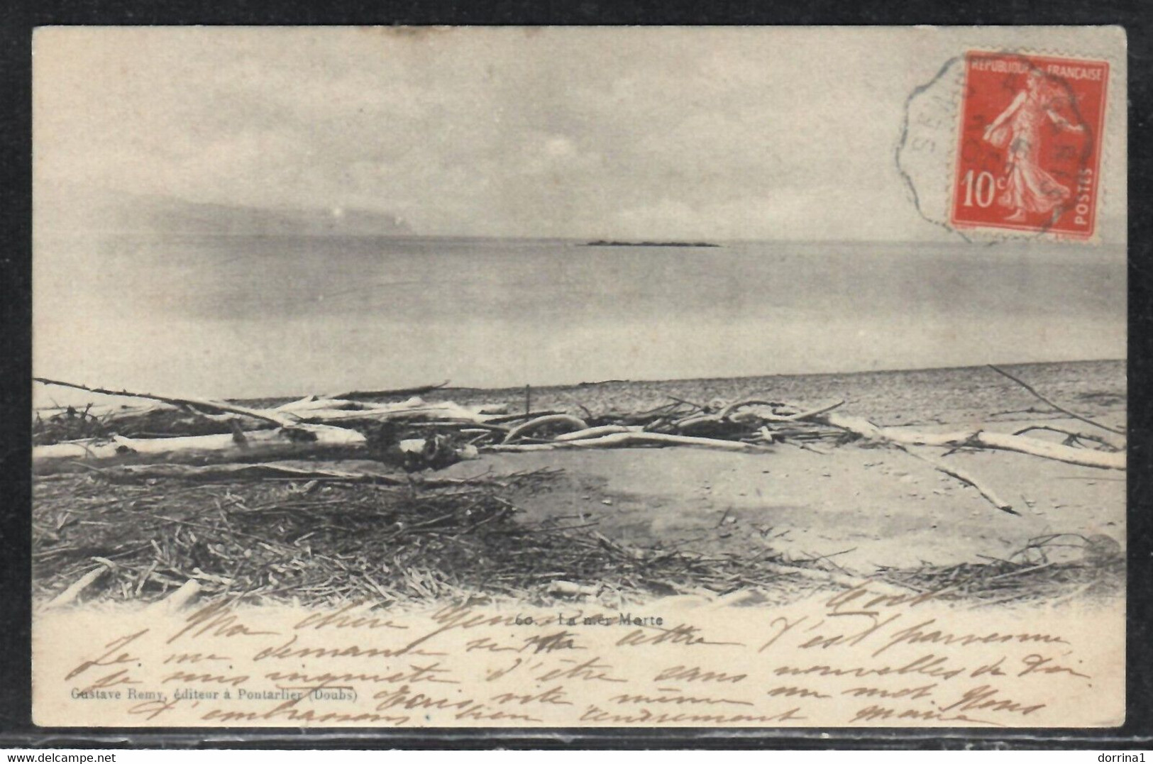 Publisher: Gustave Remy The Dead Sea Postcard Palestine France Post 1910 - Palestine