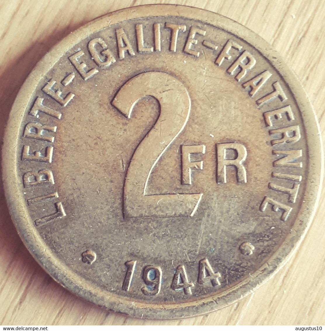 FRANCE: 2 FRANCS 1944 VICHY Al-br  KM 905 - 2 Francs