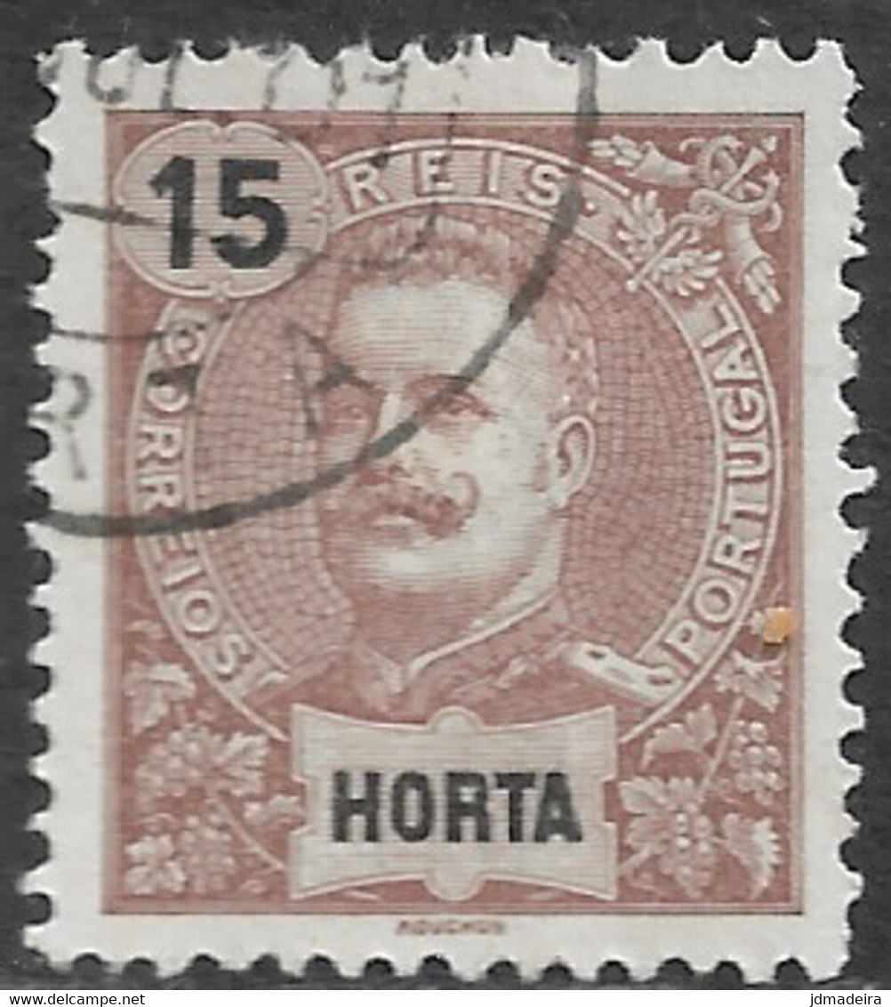 Horta – 1897 King Carlos 15 Réis Used Stamp - Horta