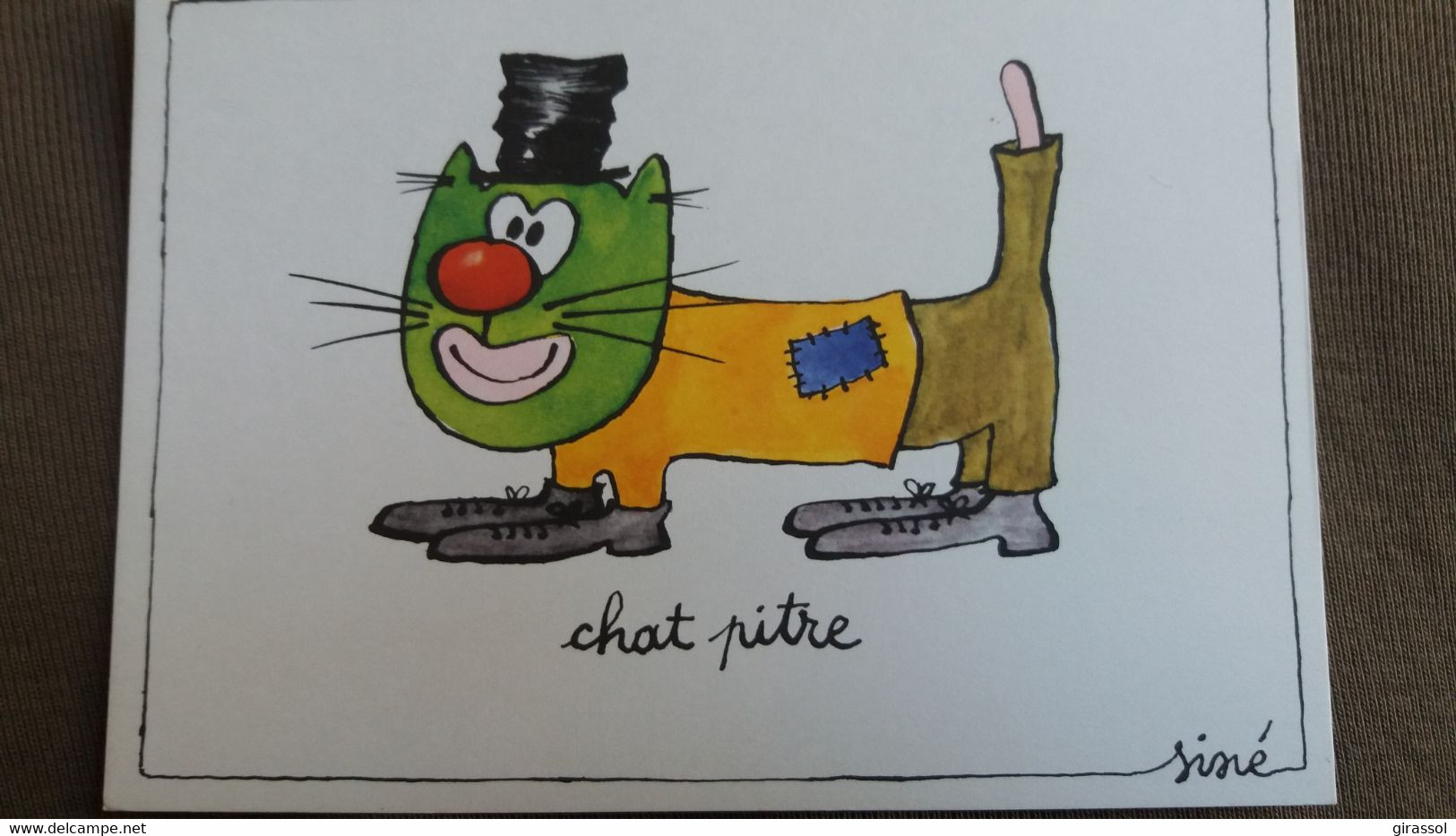 CPM ILLUSTRATEUR SINE SERIE HUMOUR JEU DE MOTS  CHAT PITRE CHAPITRE CLOWN - Sine