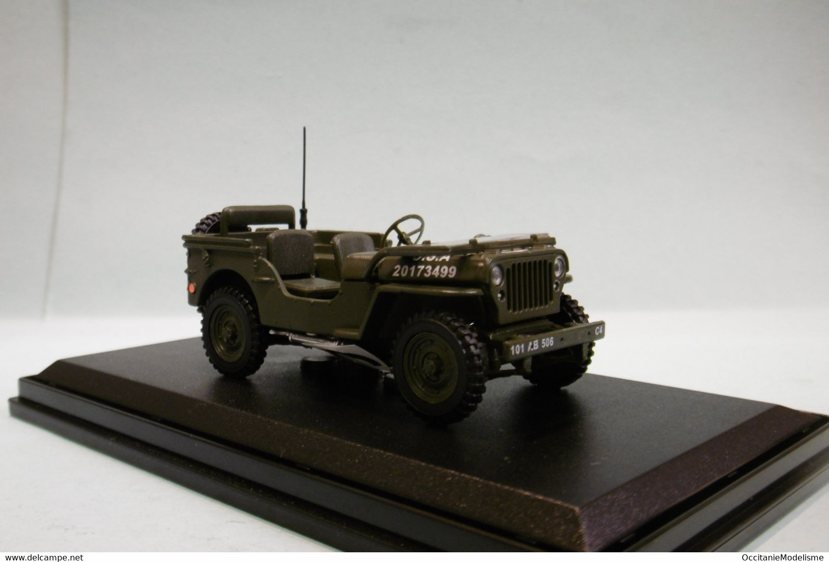 Cararama / Oliex -  JEEP MILITAIRE USA D-DAY 1/4 Ton Military Réf. 4-90146 Neuf NBO 1/43 - Cararama (Oliex)