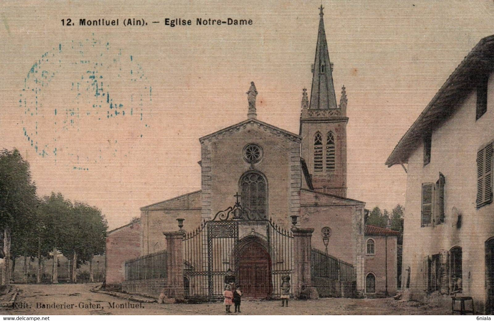 14182   MONTLUEL Eglise Notre Dame Miltaria   Cachet 19e Régiment Dragons 9e Escadron           (Recto-verso) 01 - Montluel