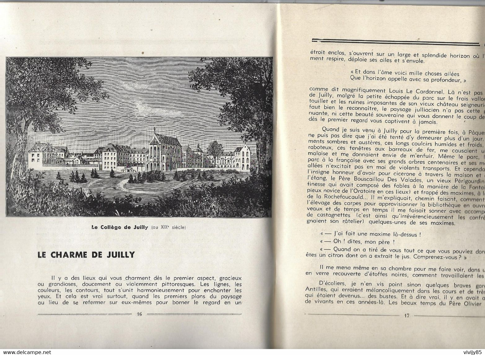 77 - JUILLY - Bulletin N° 12 Du Collège Avec Gravure 45.2 Cm X 14 - 64 Pages - Paris