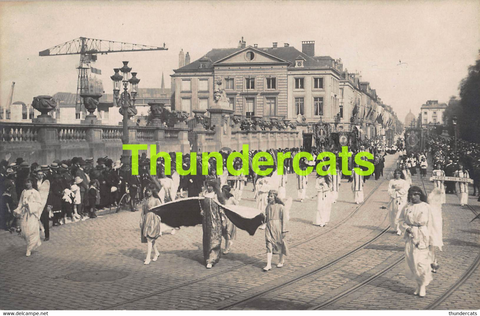 CPA CARTE DE PHOTO BRUXELLES NOTRE DAME DE LA PAIX 1921 FETE PROCESSION CORTEGE - Fêtes, événements