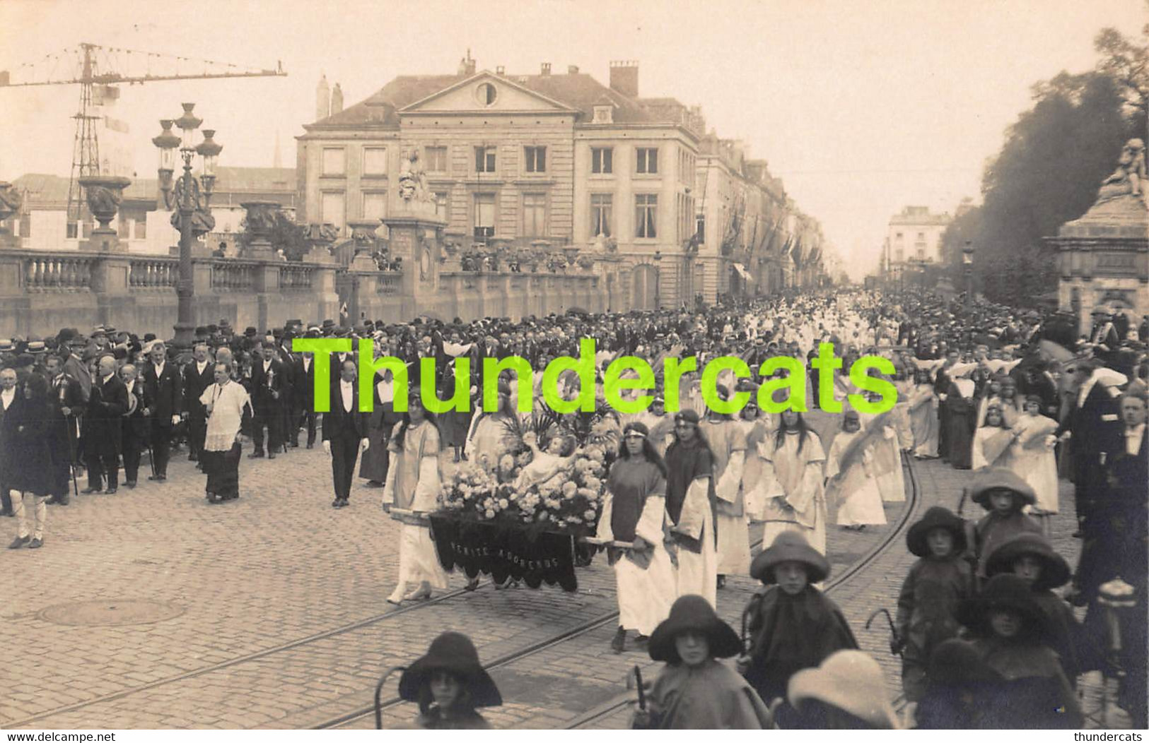 CPA CARTE DE PHOTO BRUXELLES NOTRE DAME DE LA PAIX 1921 FETE PROCESSION CORTEGE - Fêtes, événements