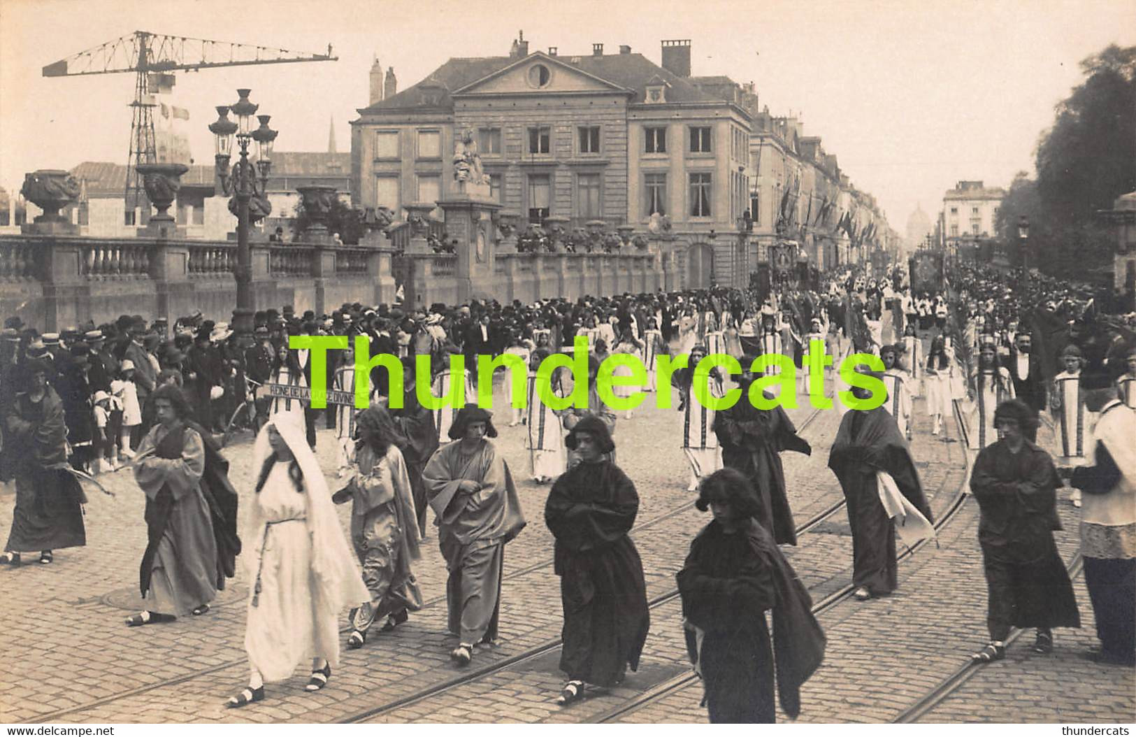 CPA CARTE DE PHOTO BRUXELLES NOTRE DAME DE LA PAIX 1921 FETE PROCESSION CORTEGE - Fêtes, événements