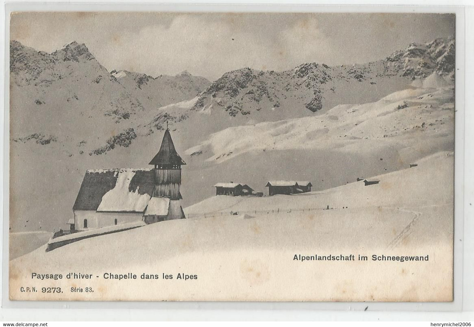 Suisse - Fr Fribourg Cachet Posieux Paysage D'hiver Chapelle Dans Les Alpes 1905 - Chapelle