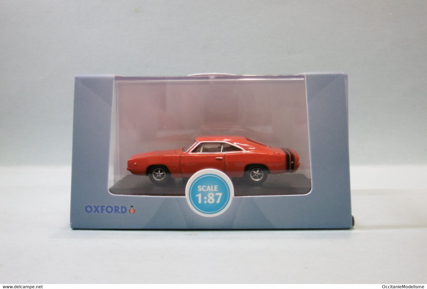 Oxford - DODGE CHARGER R/T 1968 Rouge Voiture US Neuf HO 1/87 - Veicoli Da Strada