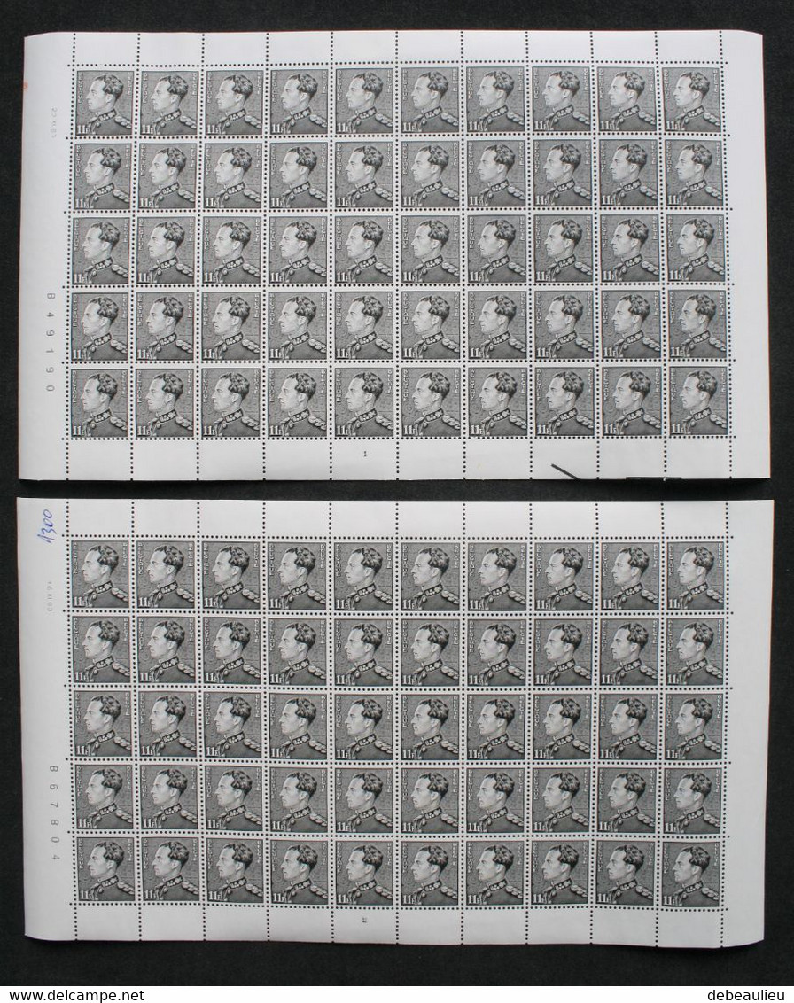 2 Feuilles Complètes - Année 1983 - Timbre 2111 - Valeur 11f -décès De SM Le Roi Léopold III - Planches N°1 Et 2 - Unclassified