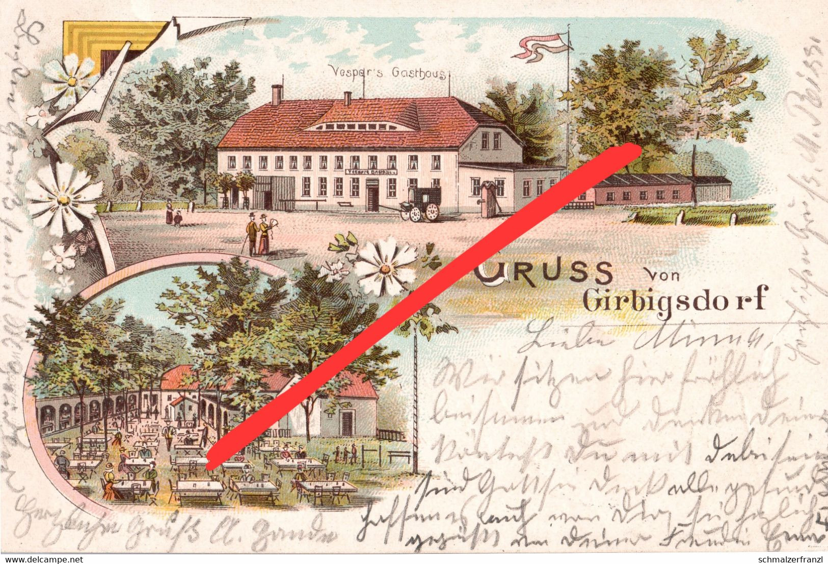 Litho AK Girbigsdorf Vesper S Gasthaus A Schöpstal Ebersbach Kunnersdorf Königshain Schlauroth Holtendorf Torga Görlitz - Schöpstal