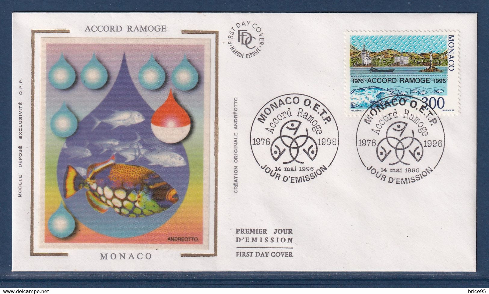 ⭐ Monaco - FDC - Premier Jour - Accord Ramoge - 1996  ⭐ - FDC