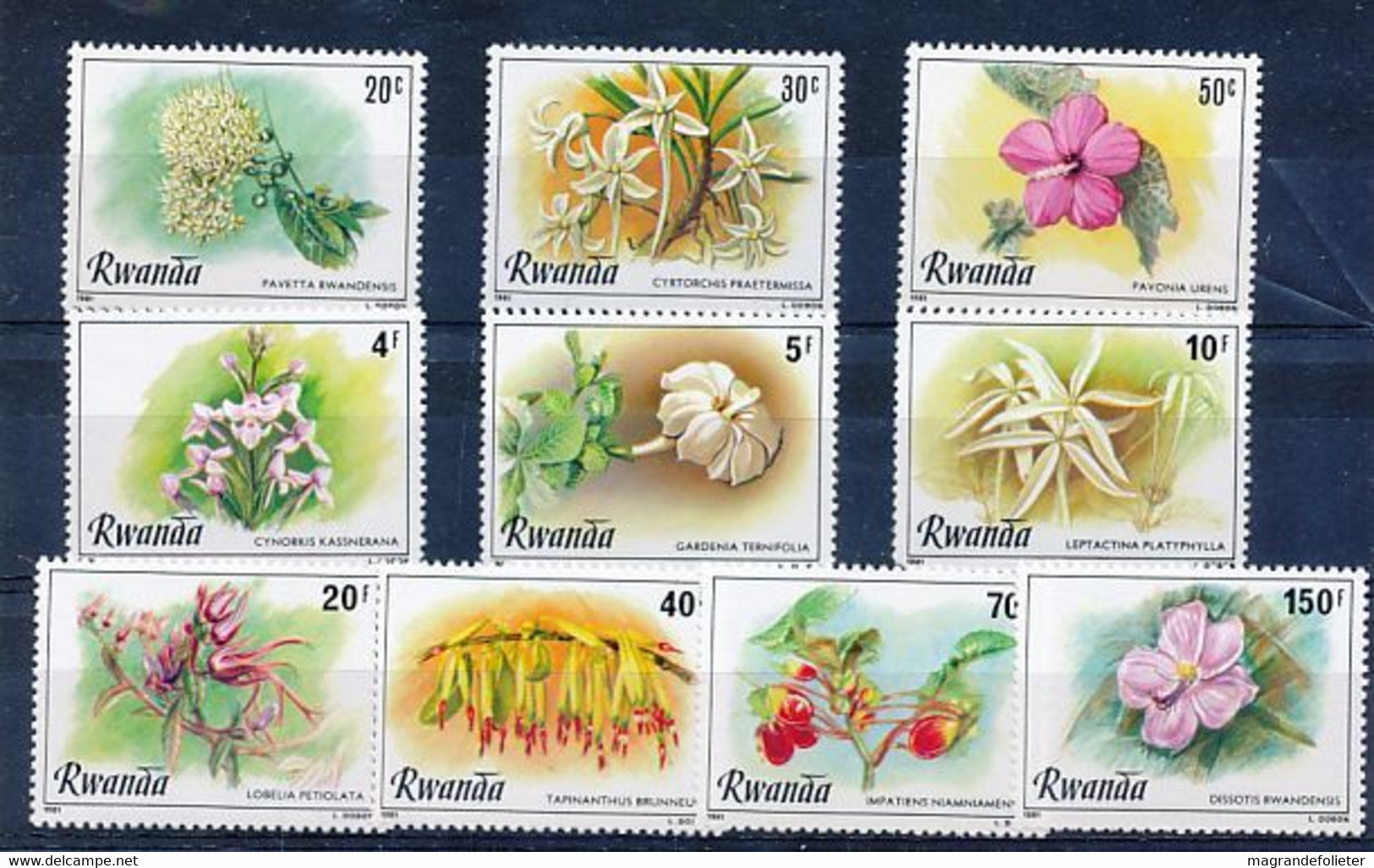 TIMBRE  ZEGEL STAMP  FLORE FLEURS BLOEMEN FLOWERS RWANDA  XX - Andere & Zonder Classificatie