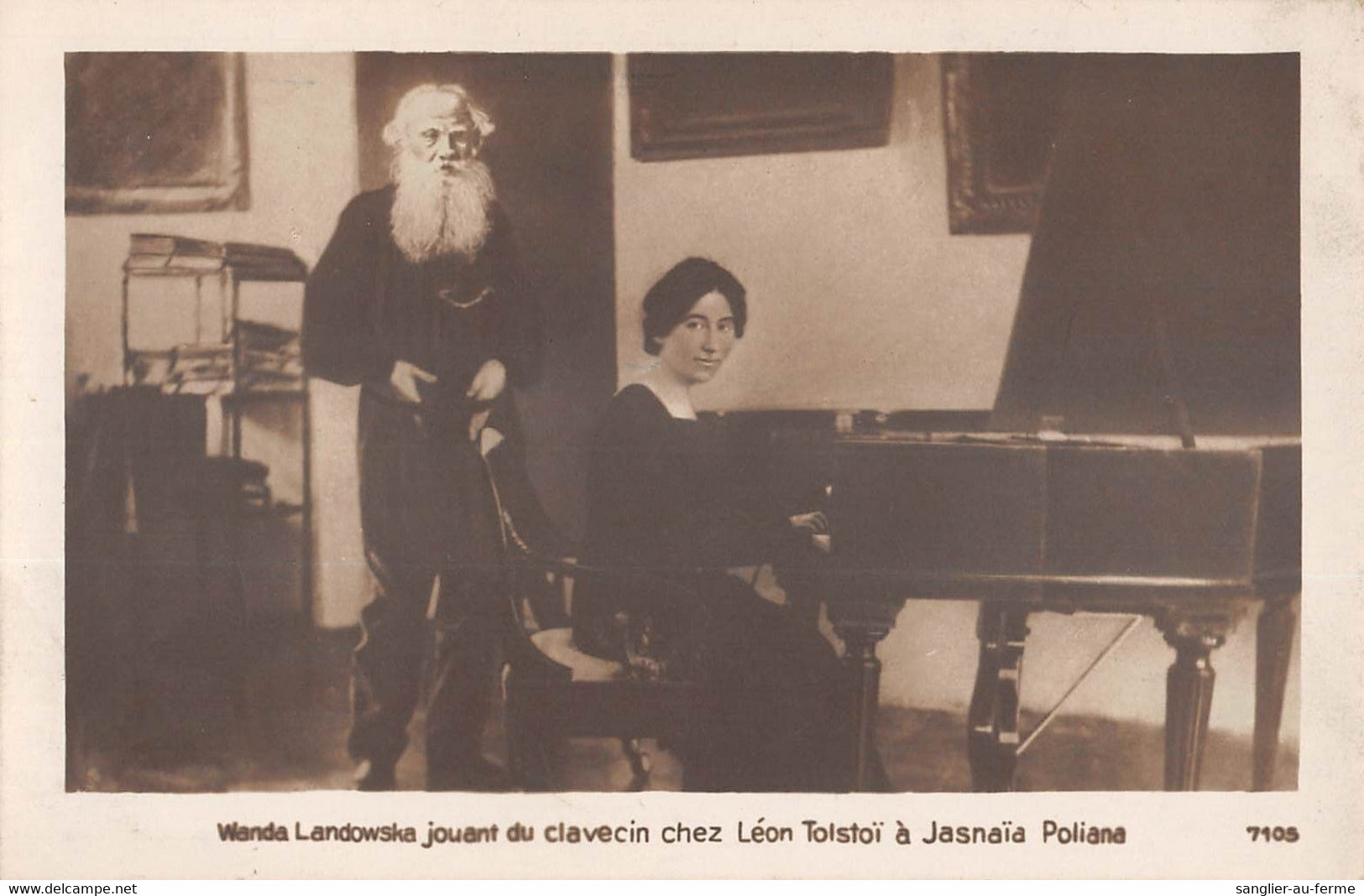 CPA MUSIQUE WANDA LANDOWSKA JOUANT DU CLAVECIN CHEZ LEON TOLSTOI A JASNAIA POLIANA - Musique Et Musiciens