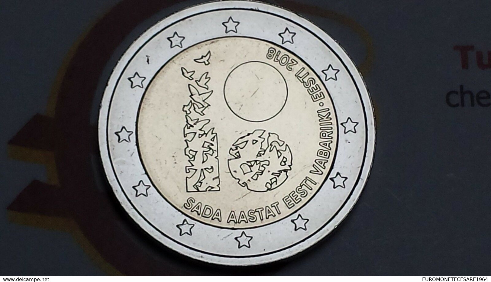 2 EURO ESTONIA  2018 COMMEMORATIVO REPUBBLICA  ESTONE FIOR DI CONIO     B.U. FROM ROLLS - Estland