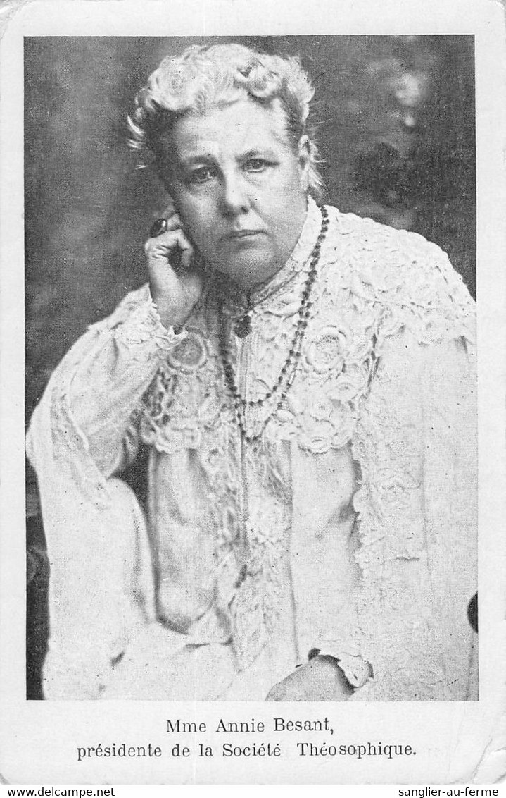 CPA Mme ANNIE BESANT PRESIDENTE DE LA SOCIETE THEOSOPHIQUE - Persönlichkeiten