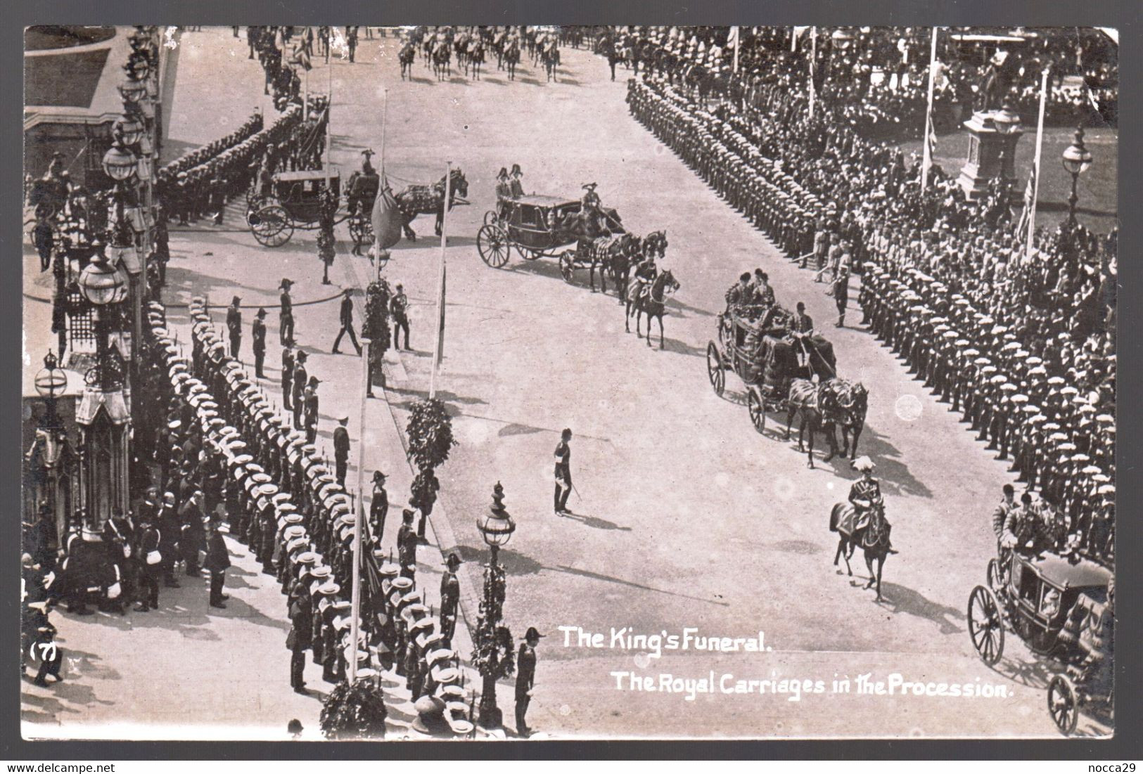 CARTOLINA FOTOGRAFICA - LONDON 1910 FUNERAL OF KING EDWARD VII - SPEDITA  A: E. GARIBALDI - ROMA (RFA34) - Funérailles