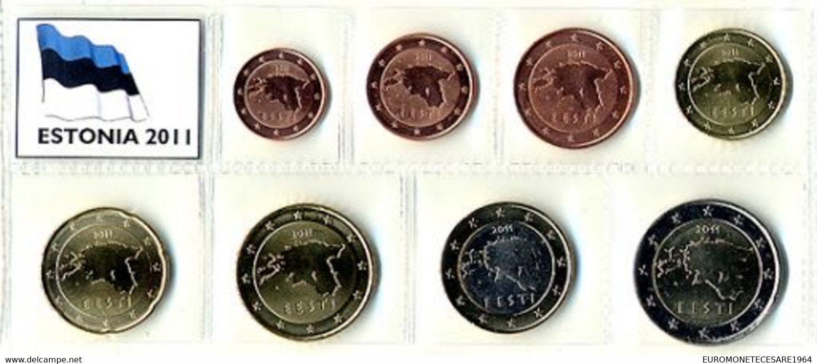 ESTONIA  SERIE EURO  COMPLETA  8 MONETE IN BLISTER   FIOR DI CONIO     B.U. FROM ROLLS - Estonia