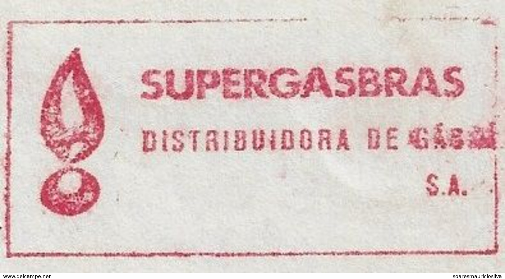 Brazil 1987 Fragment Cover Meter Stamp Slogan Supergasbrás Gas Distributor Rio De Janeiro / Castelo Flame Fire Energy - Gas