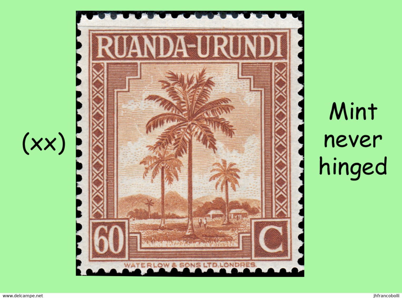 1942 ** RUANDA-URUNDI RU 134/136 MNH PALM TREES SET ( x 8 stamps )