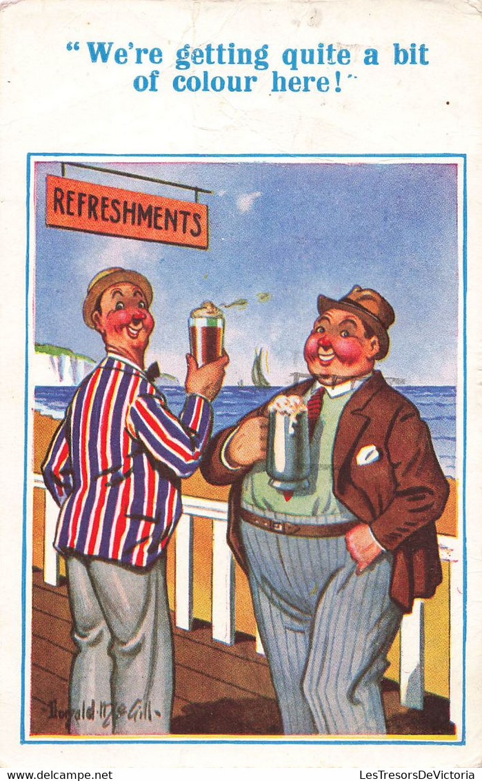 CPA Illustrateur Donald Mac Gill - Humour - Deux Hommes Sur Le Pont D'un Bateau - Biere - Mc Gill, Donald