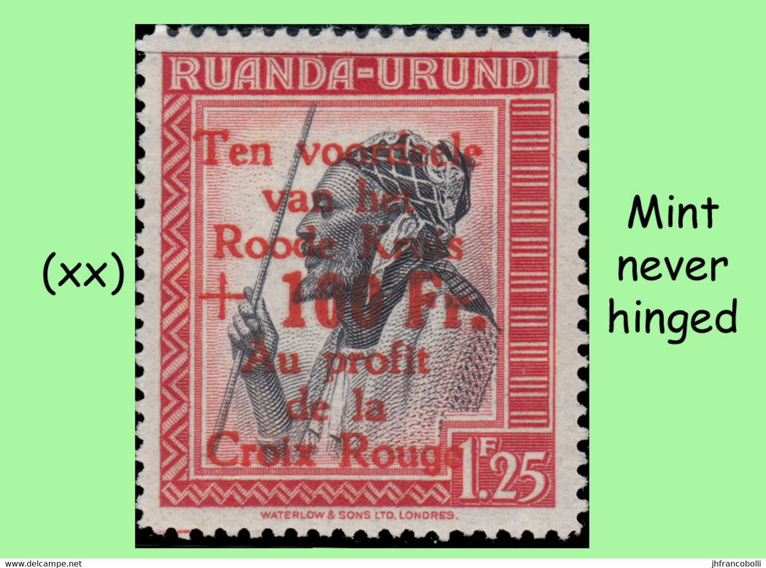 1944 ** RUANDA-URUNDI RU 150/153 MNH FULL RED CROSS PALM SET ( X 4 Stamps ) - Neufs