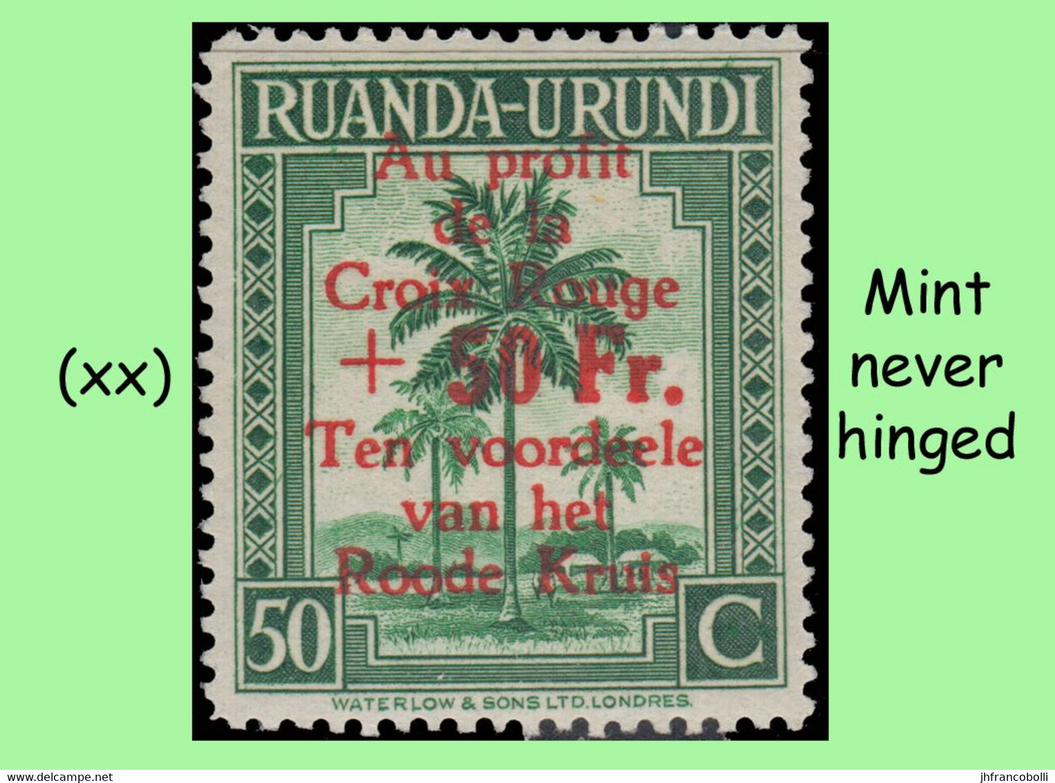 1944 ** RUANDA-URUNDI RU 150/153 MNH FULL RED CROSS PALM SET ( X 4 Stamps ) - Ungebraucht