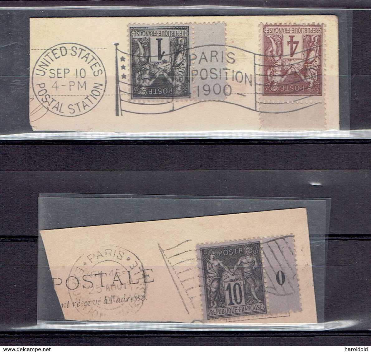 2 LOTS PARIS EXPO + DRAPEAU RF - OB MECANIQUE UNITED STATES POSTAL STATION 10 SEPT + DRAPEAU PARIS EXPO 1900 - TTB - 1900 – Pariis (France)