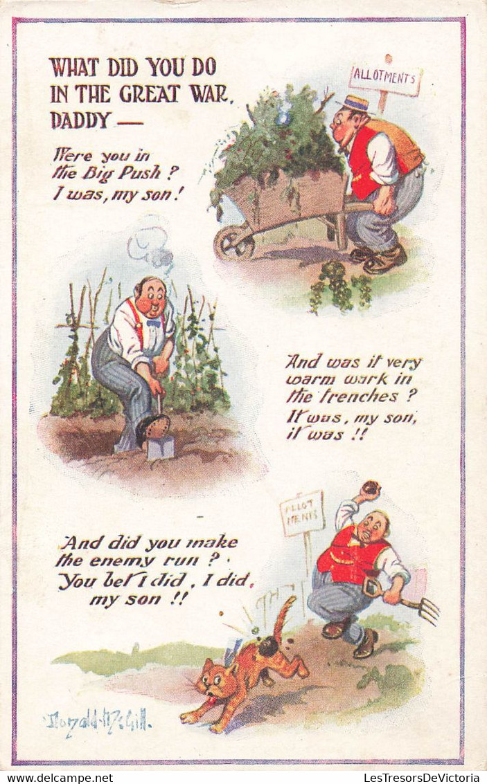 CPA Illustrateur Donald Mac Gill - Humour - What Did You Do In The Great War Daddy - Jardinage - Mc Gill, Donald