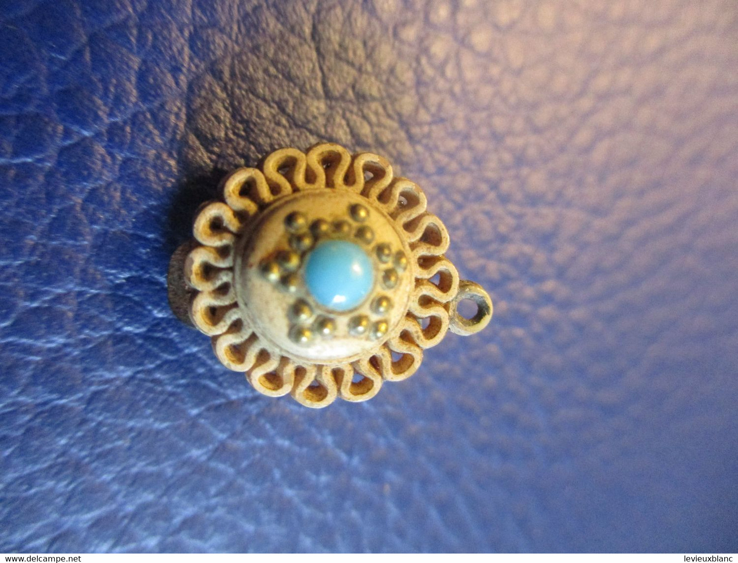 Une Boucle Pour Oreille Non Percée/métal Orné Turquoise/Fixation à L'ancienne/Vers 1900-1930      Bij140 - Ohrringe