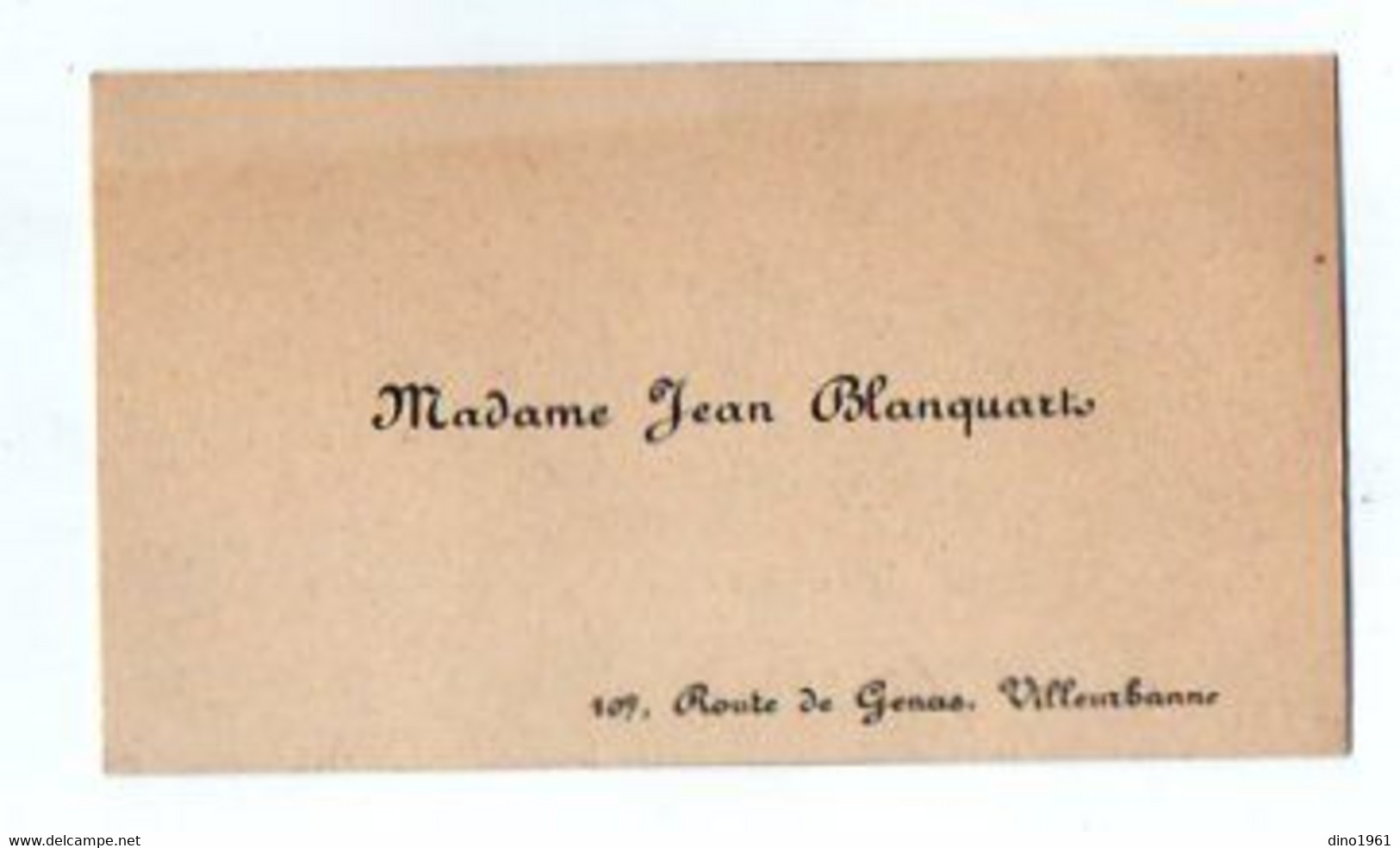 VP20.691 - CDV - Carte De Visite - Madame Jean BLAQUART à VILLEURBANNE - Cartes De Visite