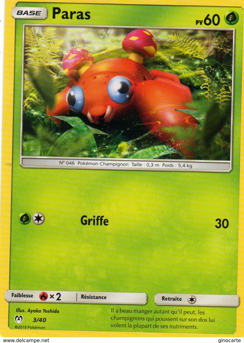 Carte Pokemon Mc Donald's 3/40 Paras 60pv 2019 - McDonald's