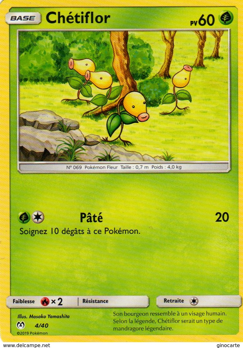 Carte Pokemon Mc Donald's 4/40 Chetiflor 60pv 2019 - McDonald's