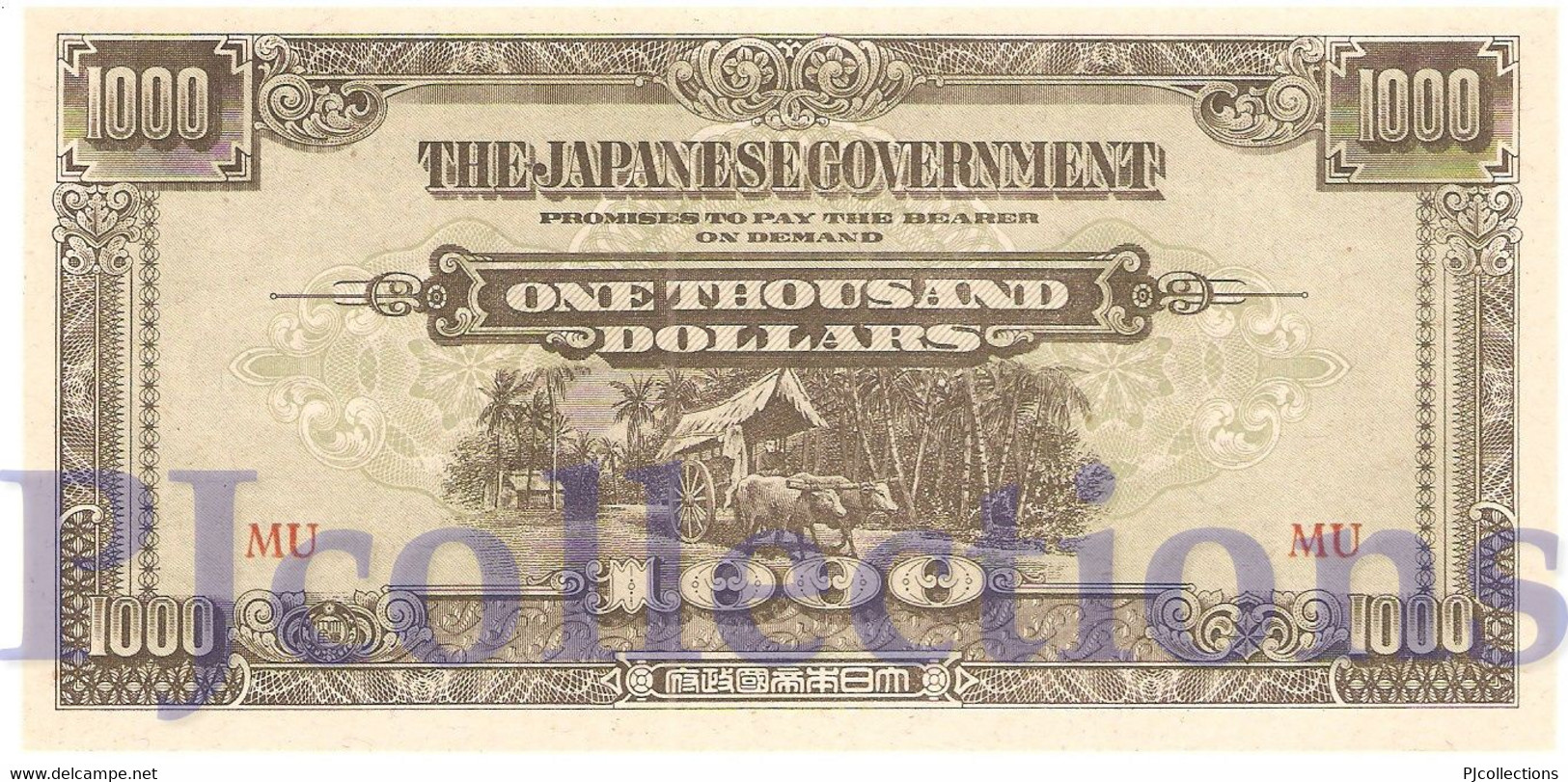 MALAYA 1000 DOLLARS 1945 PICK M10b UNC - Other - Asia