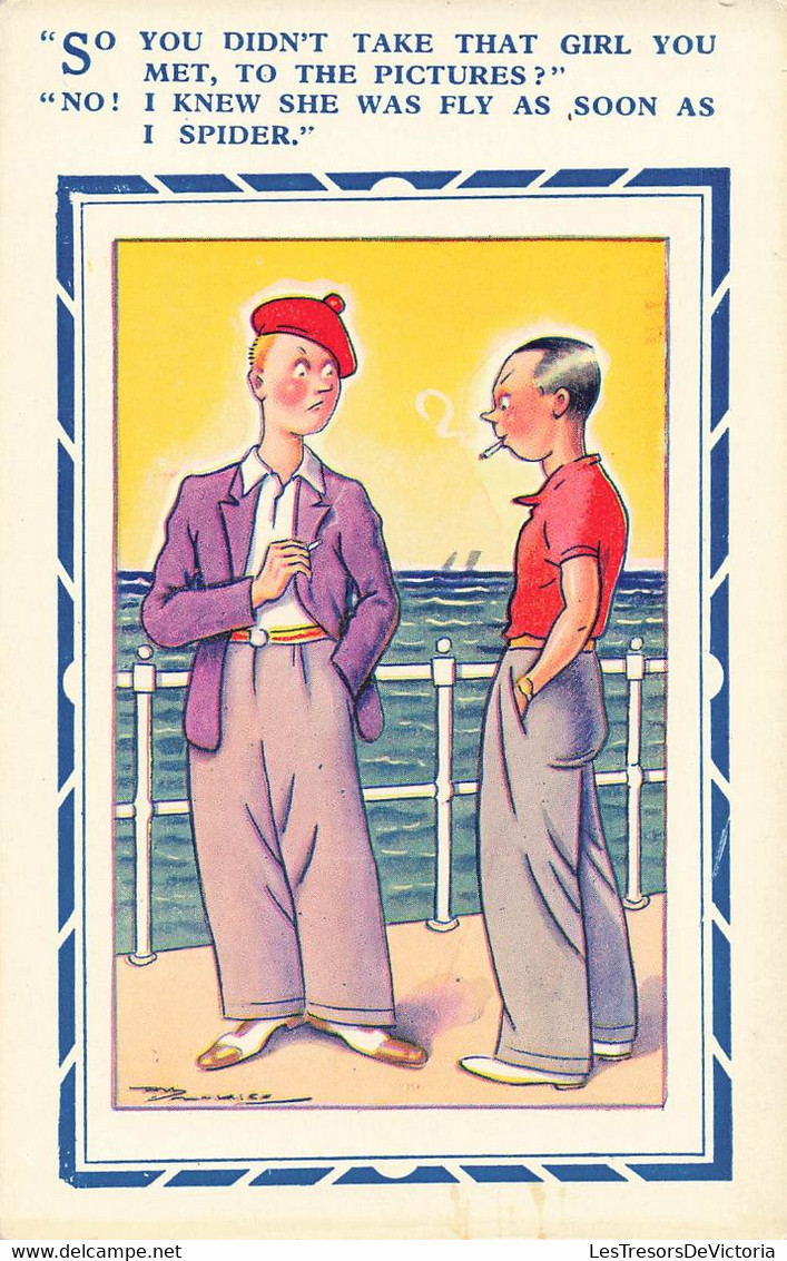 CPA Illustrateur Reg Maurice - Humour - Jeunes Hommes Qui Discutent Sur Le Pont D'un Bateau - Maurice