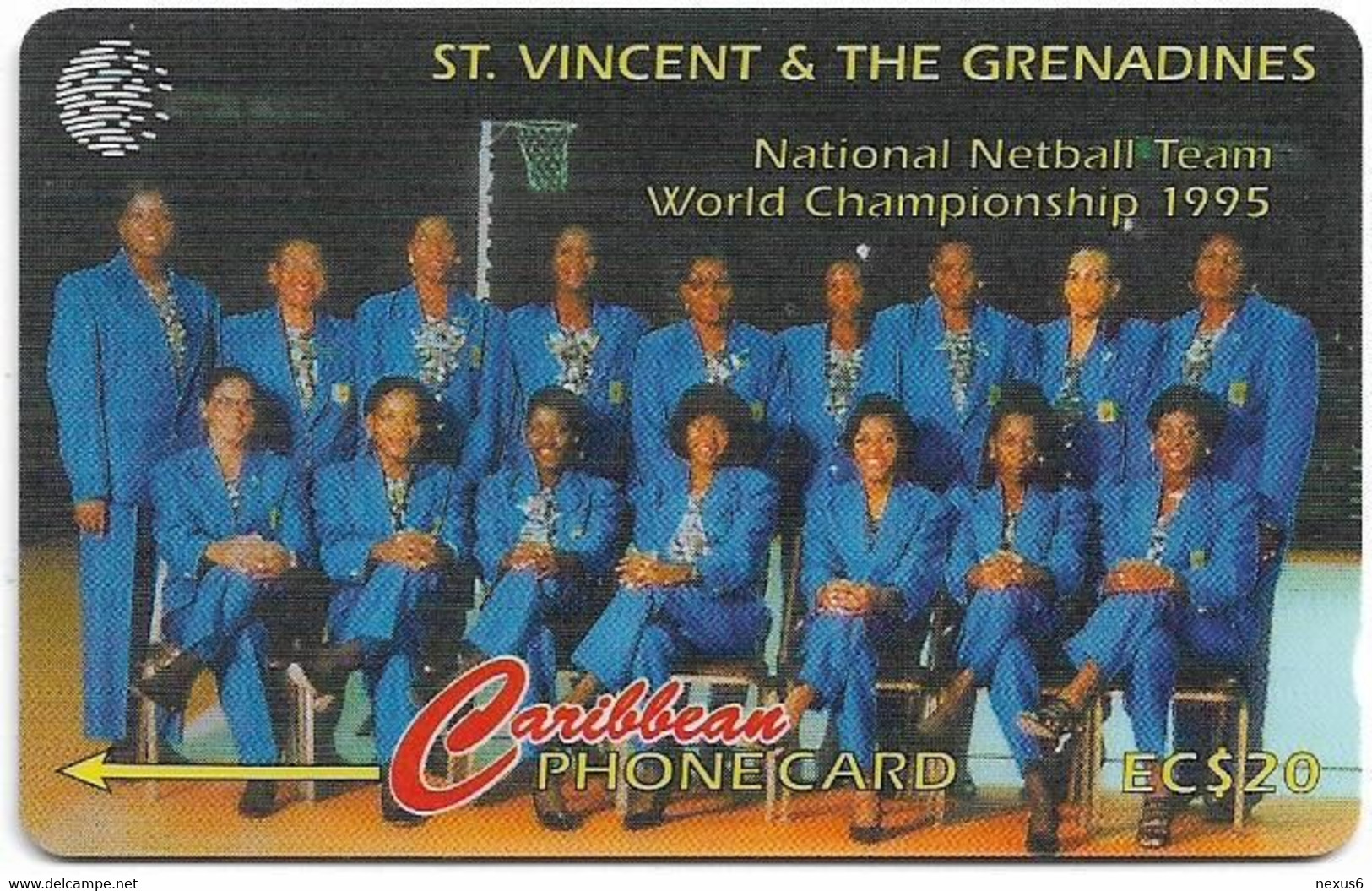 St. Vincent - C&W (GPT) - Netball Team, 199SVDB, 1998, 15.000ex, Used - St. Vincent & The Grenadines