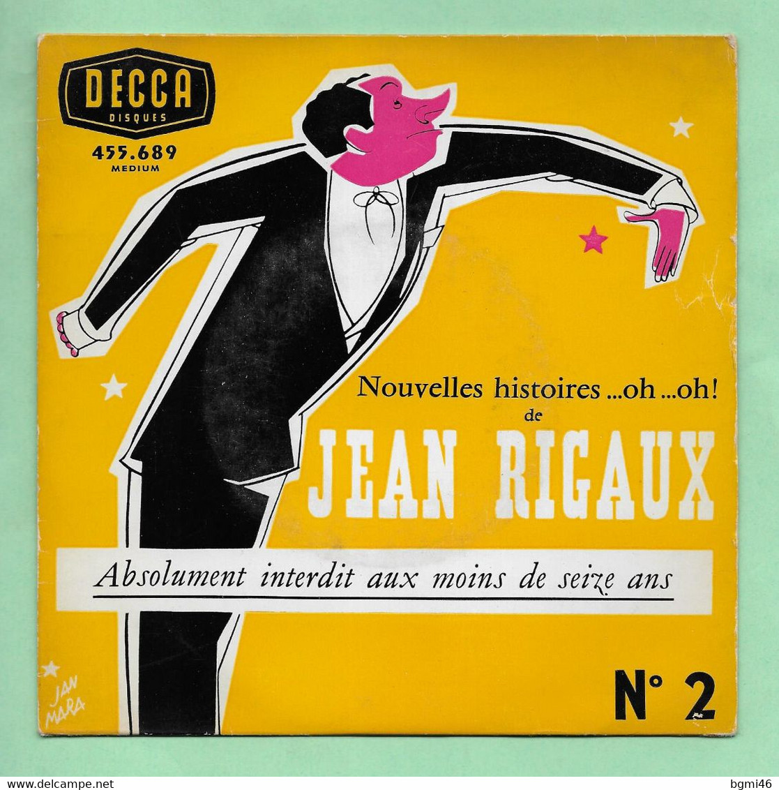 Disque Vinyle 45 Tours  : JEAN RIGAUX :  NOUVELLES HISTOIRES..N°2..Scan A : Voir 2 Scans - Comiques, Cabaret