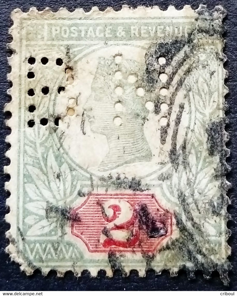 Grande Bretagne Great Britain 1887 Victoria Perforé Perfin BN Yvert 94 O Used - Perforiert/Gezähnt